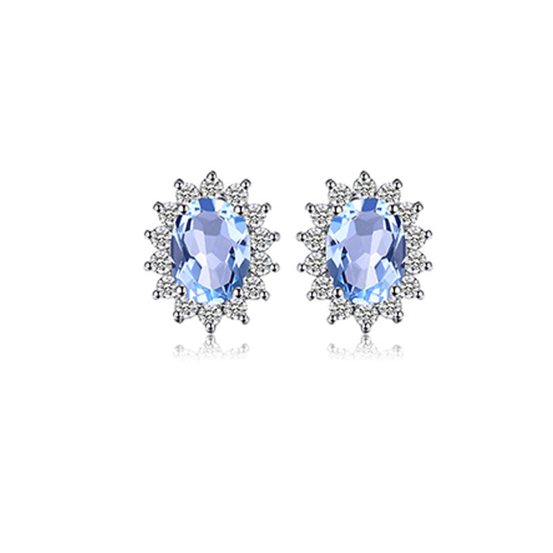 Artificial Gemstones Color Treasure Stud Earrings