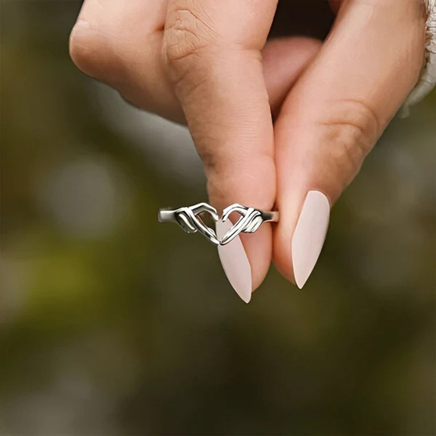 Offener Ring aus 925er Sterlingsilber in Herzform