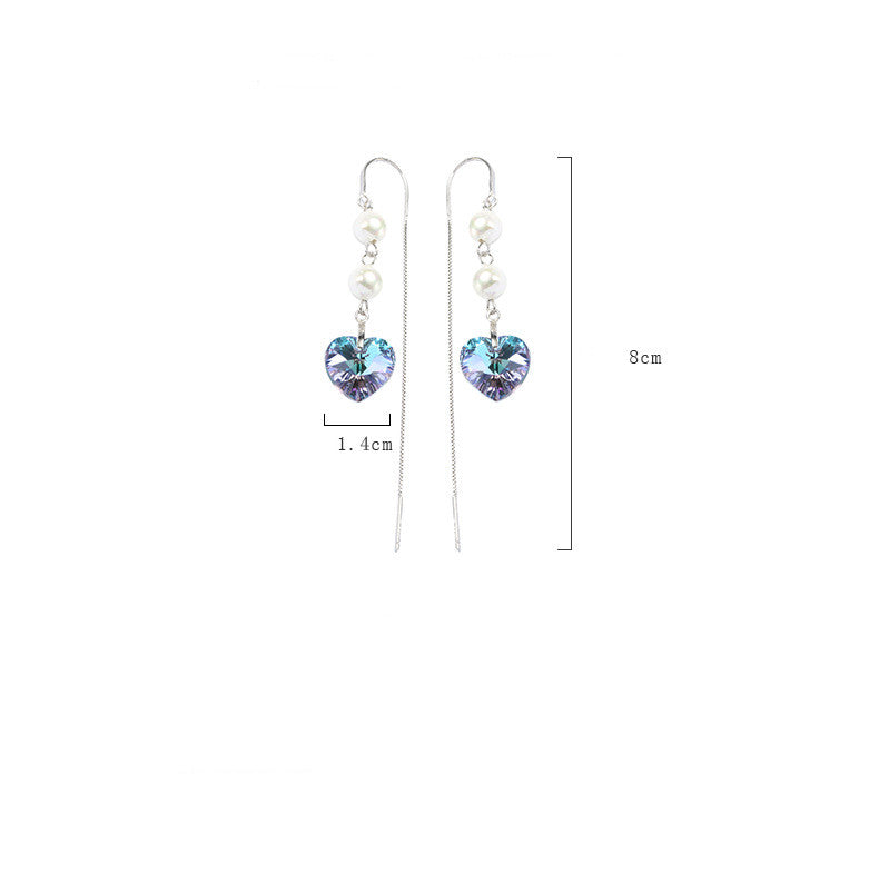 Women's Fashion Earrings With Crystal Heart-shaped Pearls