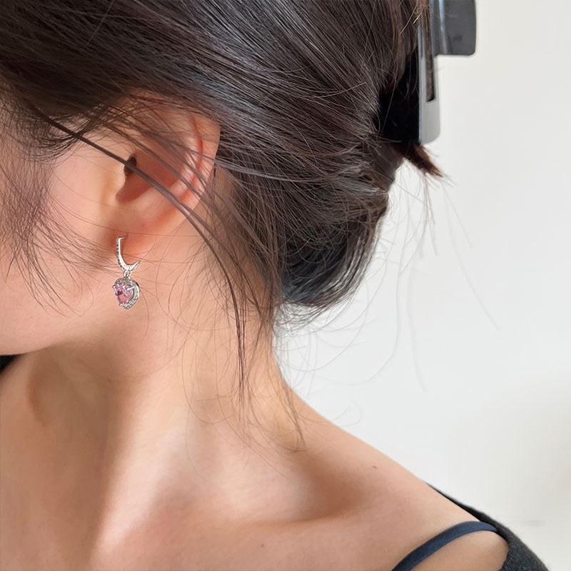 Love Sterling Silver Moissanite Earrings