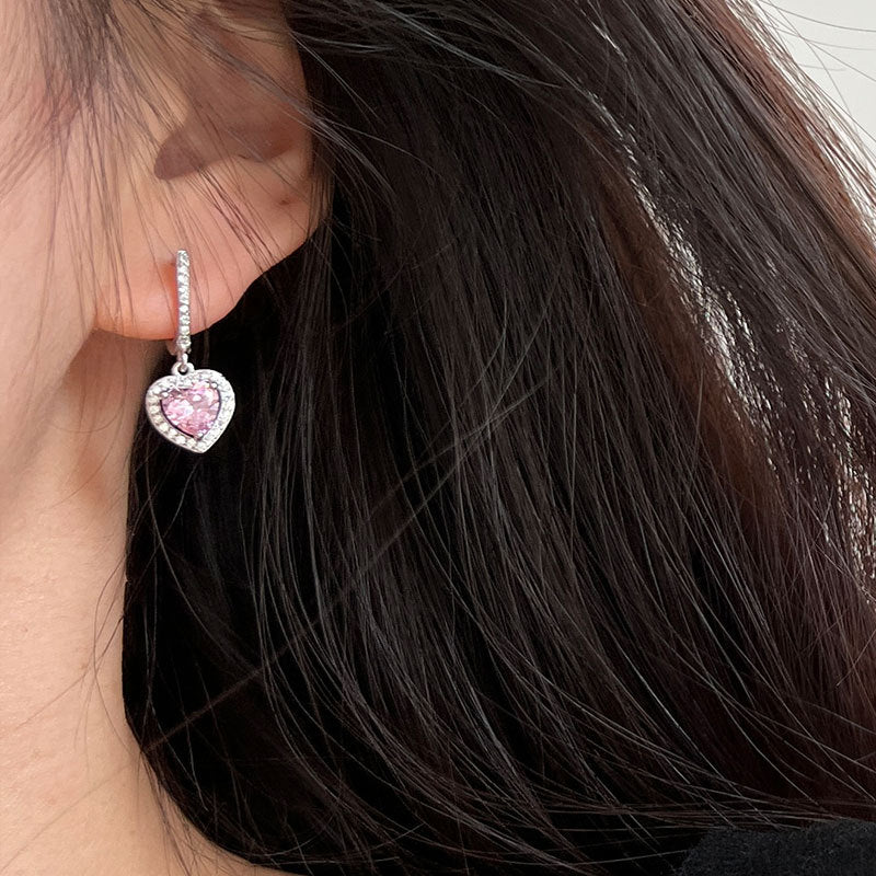 Love Sterling Silver Moissanite Earrings