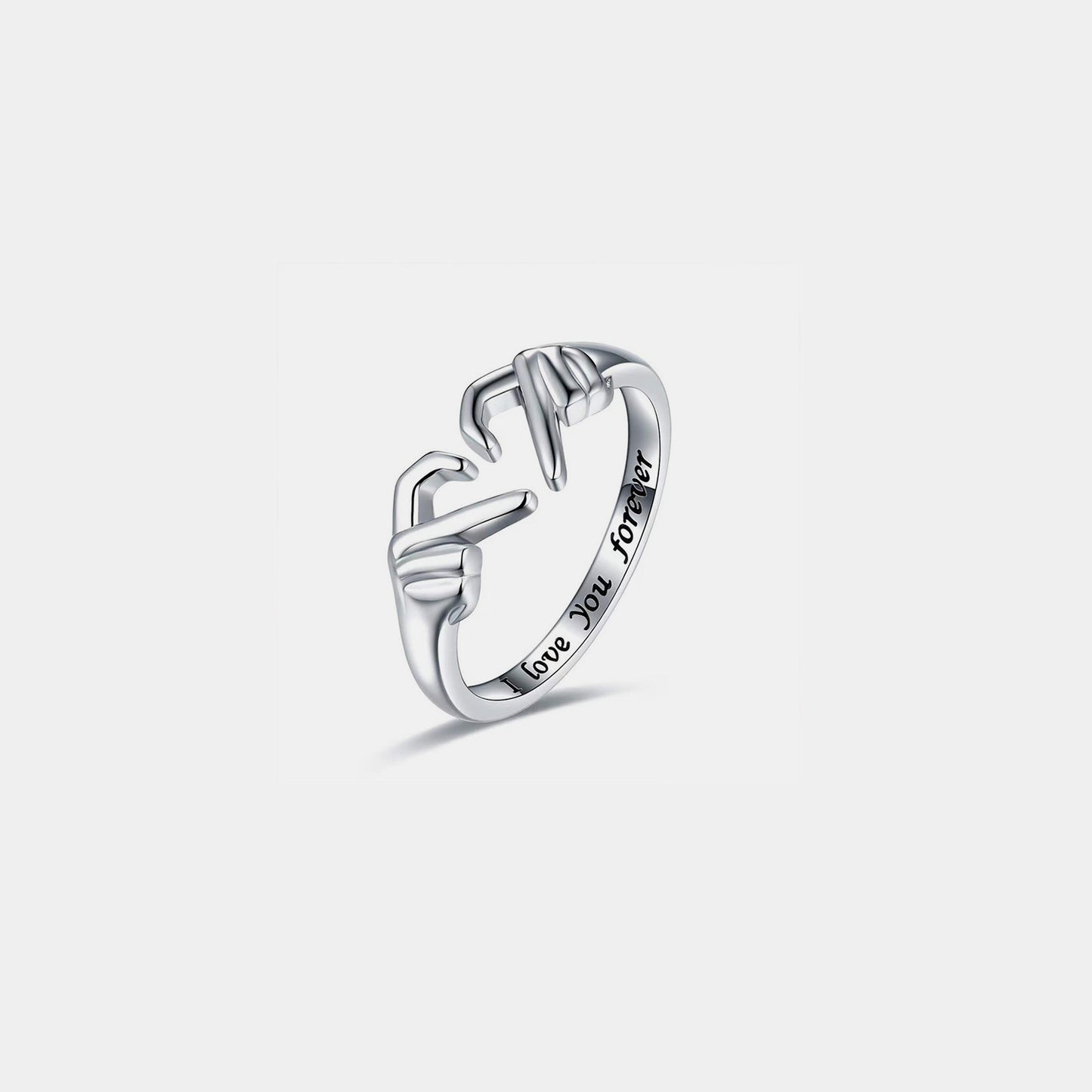 Offener Ring aus 925er Sterlingsilber in Herzform
