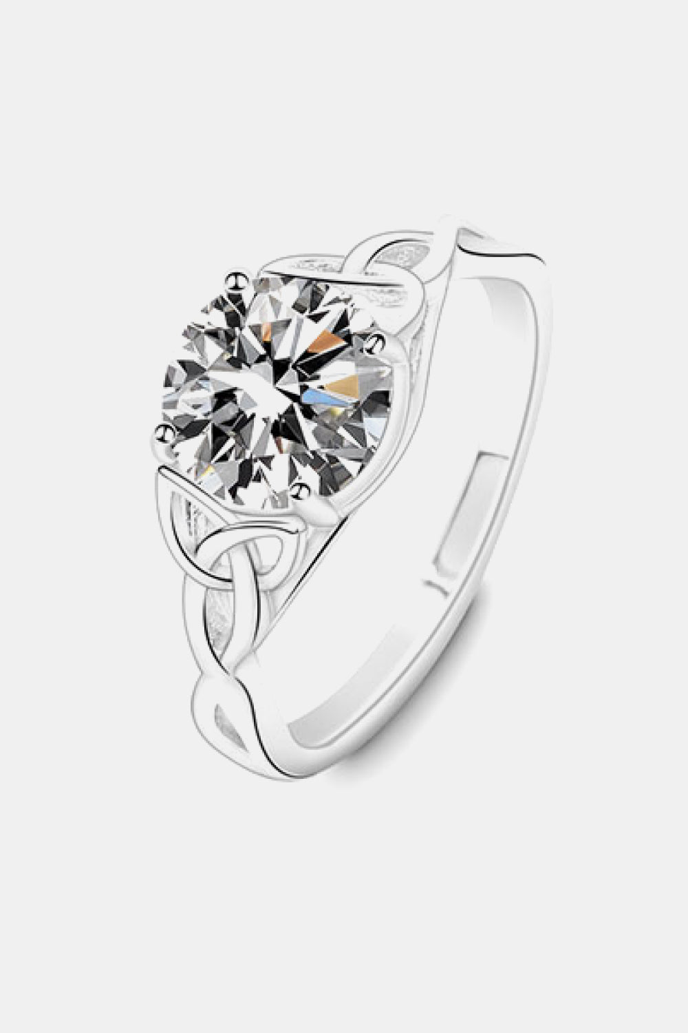 2 Karat Moissanit 925 Sterling Silber Ring