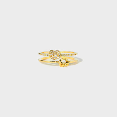 Bague nœud double couche en argent sterling 925
