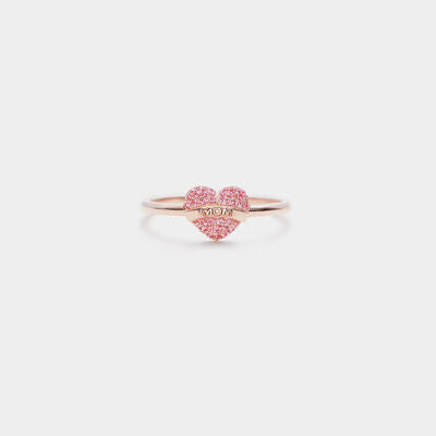 Bague gravée en argent sterling 925 en forme de cœur MOM