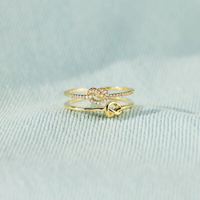 Bague nœud double couche en argent sterling 925