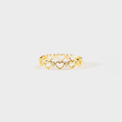 Herzförmiger 18 Karat vergoldeter Ring