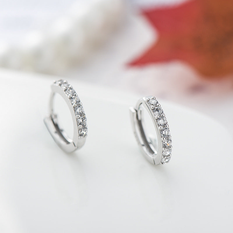 Sterling Silver Earring With Zircon - inlaid Earrings
