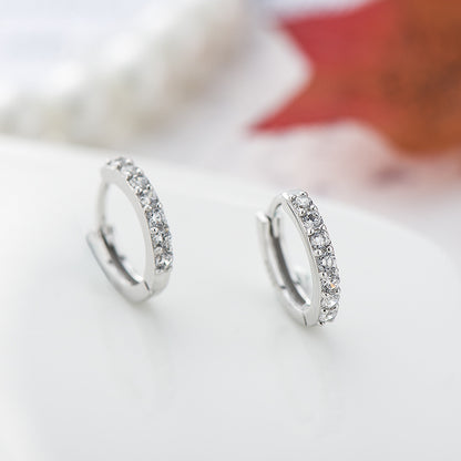 Sterling Silver Earring With Zircon - inlaid Earrings