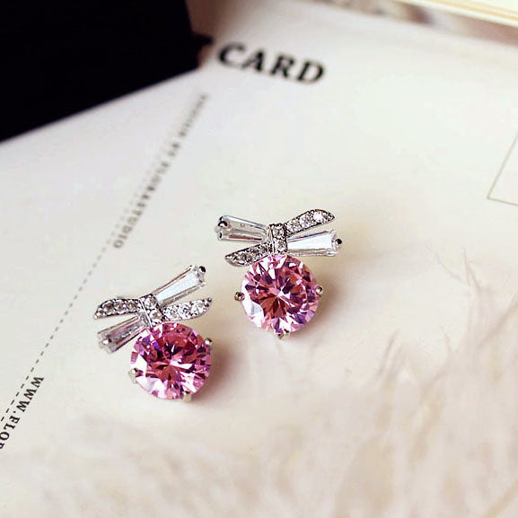 Crystal Earrings Gemstone Square Rhinestones Zircon