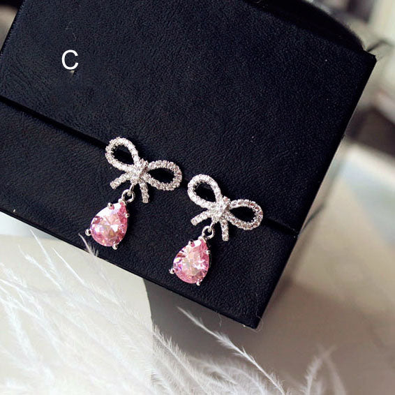 Crystal Earrings Gemstone Square Rhinestones Zircon