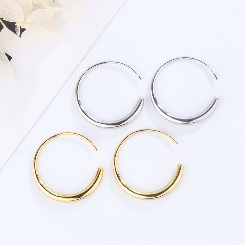 Sterling Silver European And American Minimalist Earrings