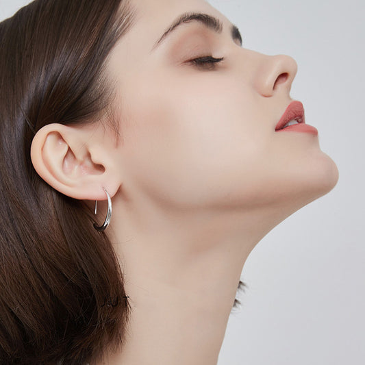 Sterling Silver European And American Minimalist Earrings