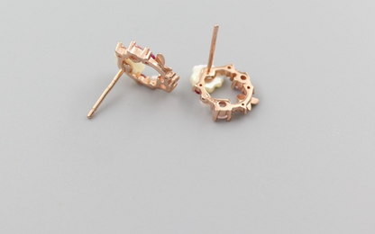 Natural shell flower earrings