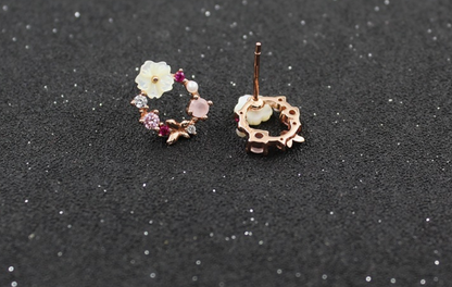 Natural shell flower earrings