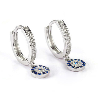 Blue zircon happiness silver earrings