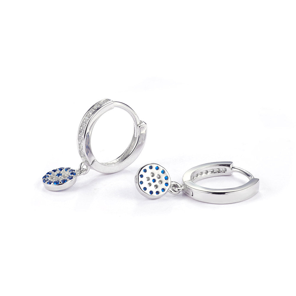 Blue zircon happiness silver earrings