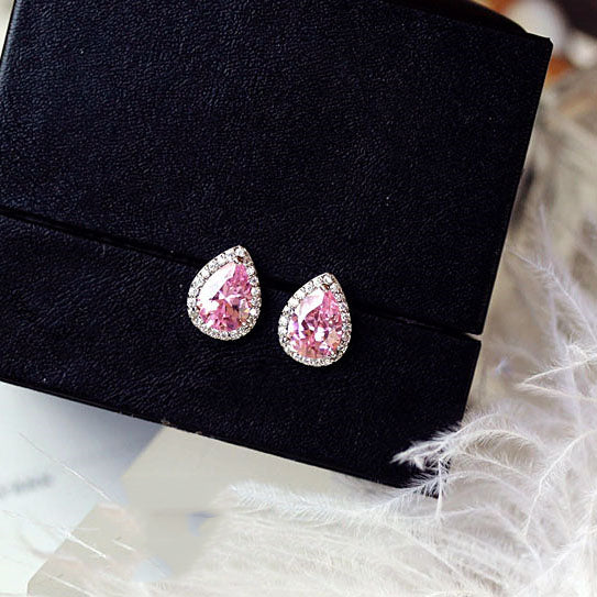 Crystal Earrings Gemstone Square Rhinestones Zircon