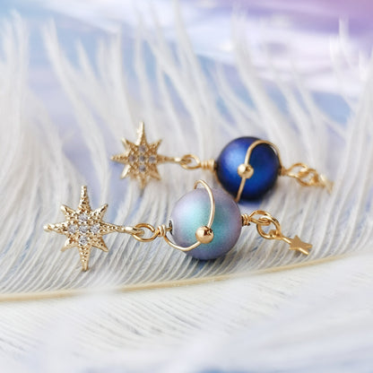 Lonely Planet Stud Earrings Retro French Style