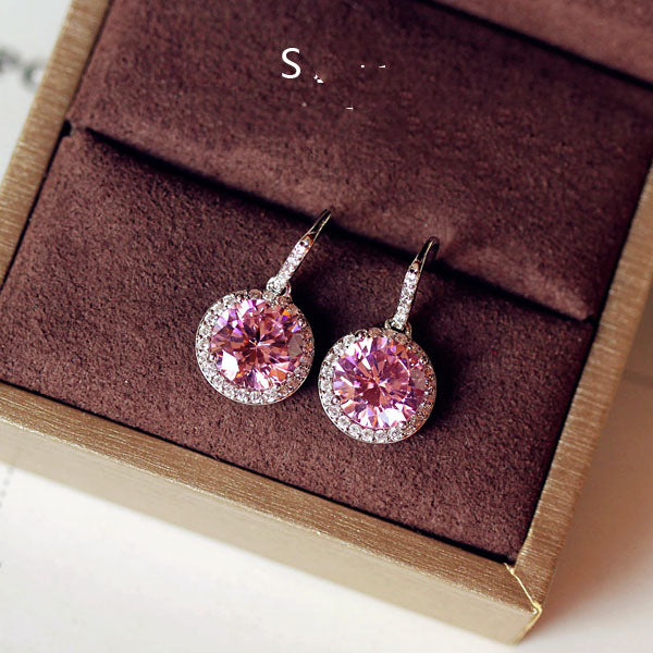 Crystal Earrings Gemstone Square Rhinestones Zircon