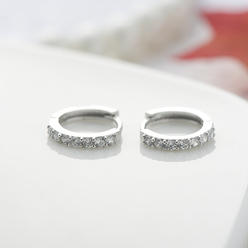 Sterling Silver Earring With Zircon - inlaid Earrings