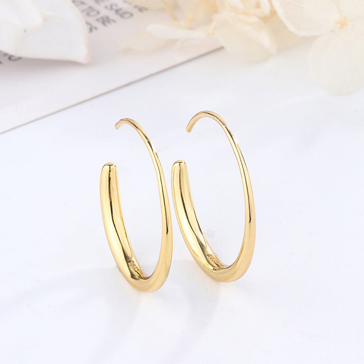 Sterling Silver European And American Minimalist Earrings