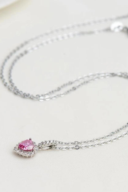 Collier avec pendentif cœur en moissanite 1 carat