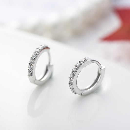 Sterling Silver Earring With Zircon - inlaid Earrings