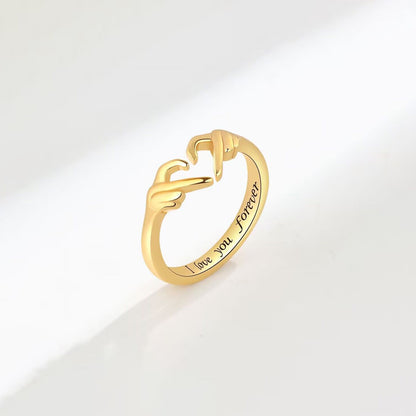 Offener Ring aus 925er Sterlingsilber in Herzform