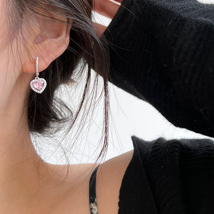 Love Sterling Silver Moissanite Earrings
