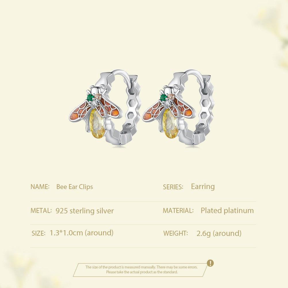 S925 Silver Bee Ear Buckle