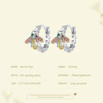 S925 Silver Bee Ear Buckle