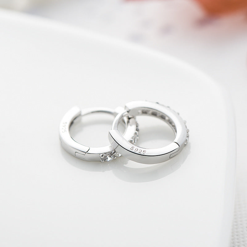 Sterling Silver Earring With Zircon - inlaid Earrings