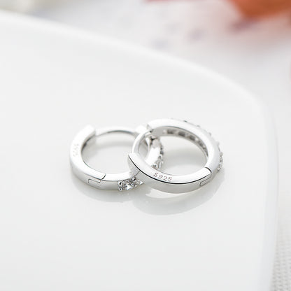 Sterling Silver Earring With Zircon - inlaid Earrings