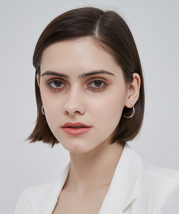 Sterling Silver European And American Minimalist Earrings