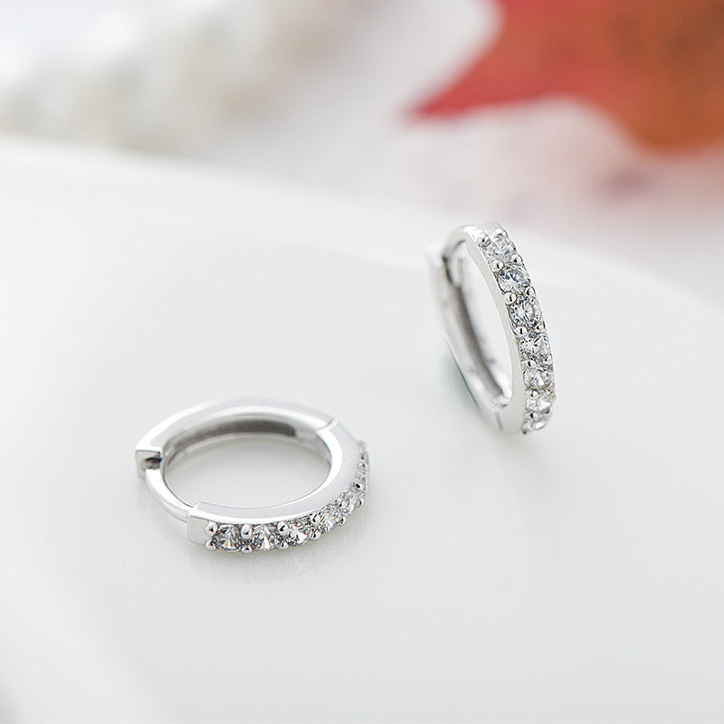 Sterling Silver Earring With Zircon - inlaid Earrings