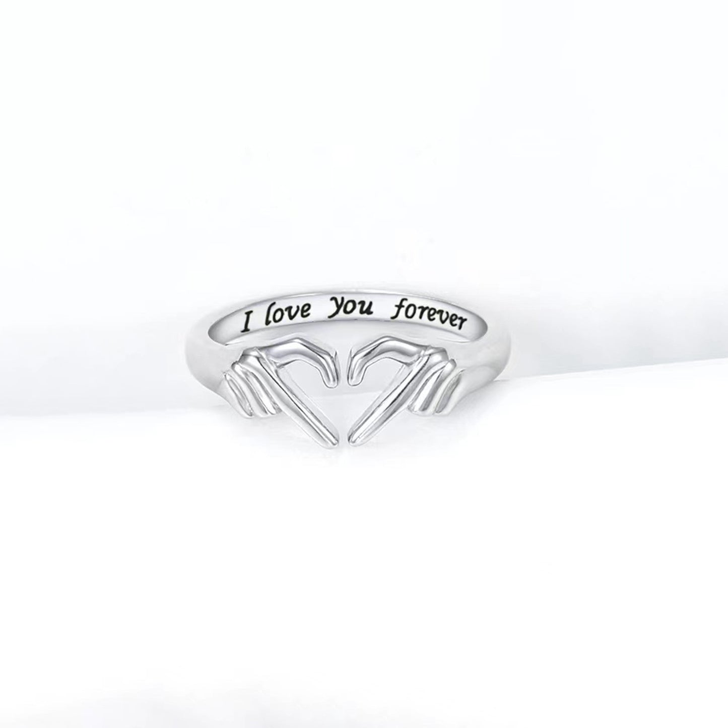 Offener Ring aus 925er Sterlingsilber in Herzform