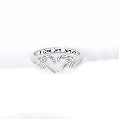 Offener Ring aus 925er Sterlingsilber in Herzform