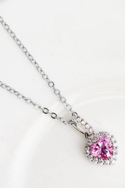 Collier avec pendentif cœur en moissanite 1 carat