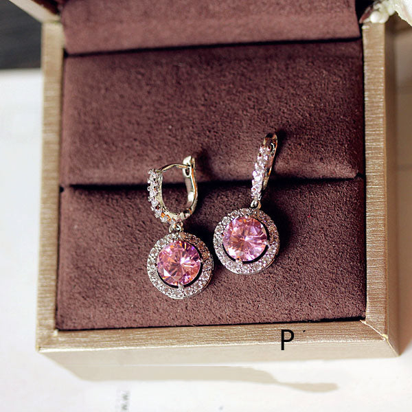 Crystal Earrings Gemstone Square Rhinestones Zircon
