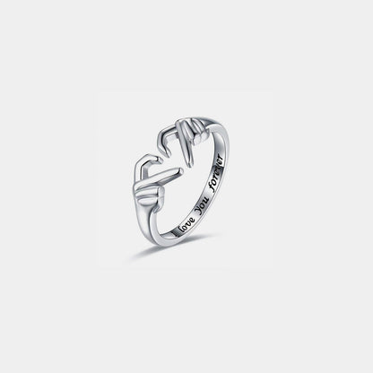 Offener Ring aus 925er Sterlingsilber in Herzform
