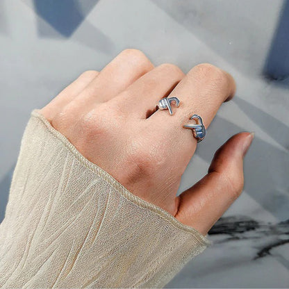 Offener Ring aus 925er Sterlingsilber in Herzform