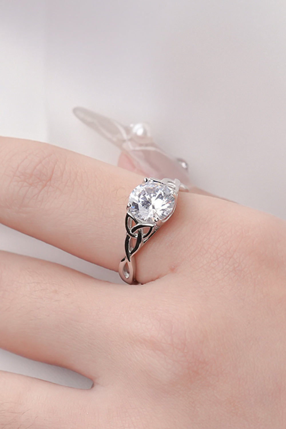 2 Karat Moissanit 925 Sterling Silber Ring