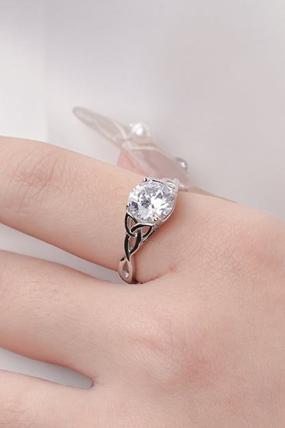 2 Karat Moissanit 925 Sterling Silber Ring