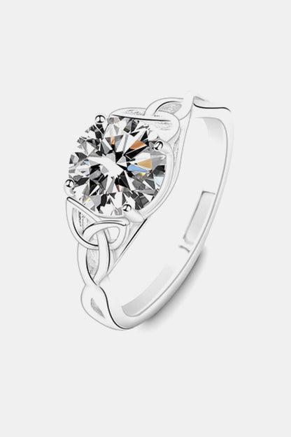 2 Karat Moissanit 925 Sterling Silber Ring