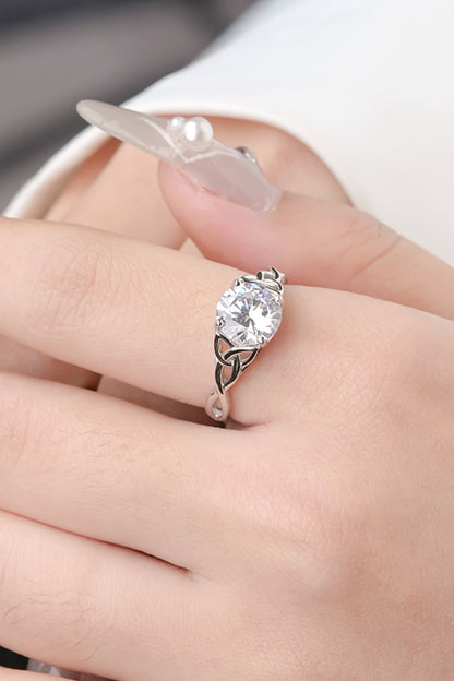 2 Karat Moissanit 925 Sterling Silber Ring