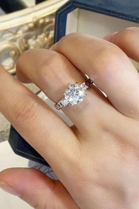 2 Karat Moissanit 925 Sterling Silber Ring