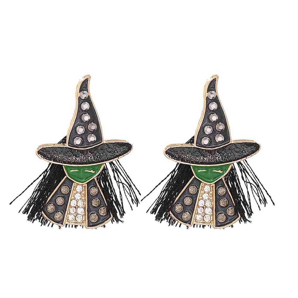 Boucles d'oreilles sorcière en alliage de strass